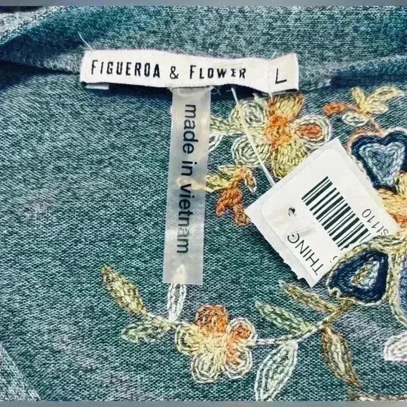 Figueroa & flower embroidered cardigan, Grannycorp, HippieChic, Folksy, Artistic - Picture 5 of 7